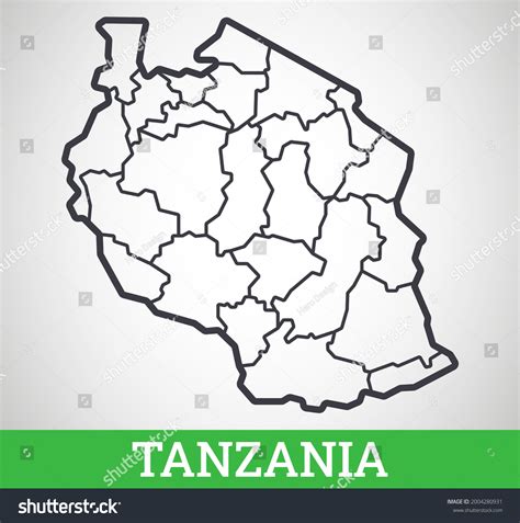 Simple Outline Map Tanzania Vector Graphic Stock Vector Royalty Free