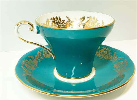 Aynsley Tea Cup And Saucer Aqua Tea Cups Antique Tea Cups Vintage