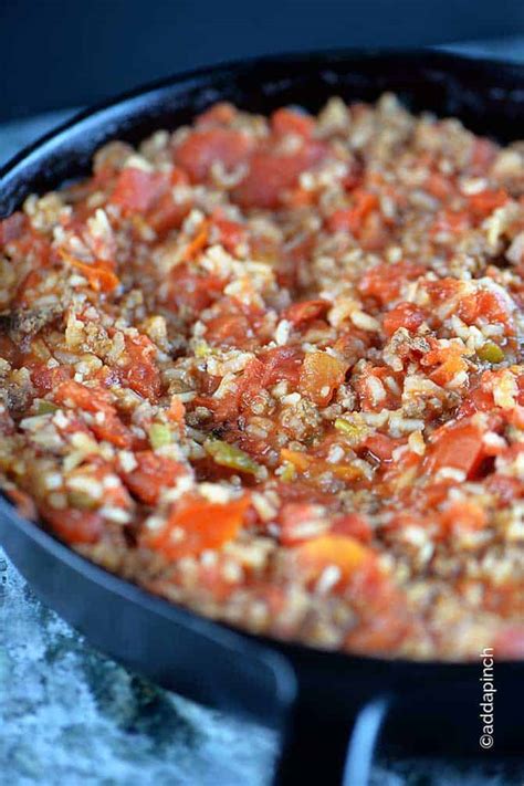 Mexican ground beef casserole with rice. Spanish Rice Recipe with Ground Beef - Add a Pinch