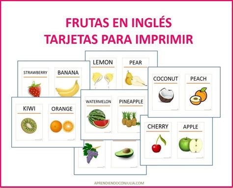 Frutas En Inglés Vocabulario Para Imprimir Aprendiendo Con Julia