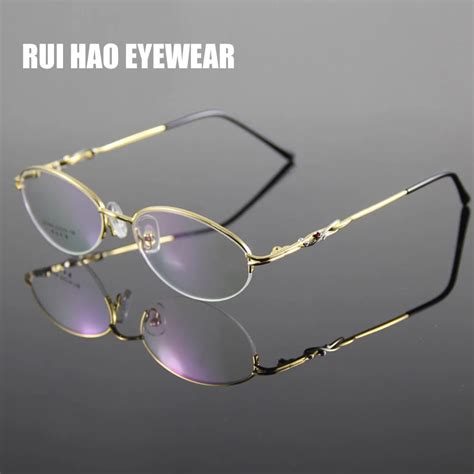 Fashion Oval Eyeglasses Frame Women Half Rimless Glasses Frame Optical Women Spectacles Frames