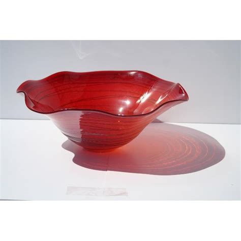 Hand Blown Red Frosted Glass Bowl Free Shipping Today 12913000