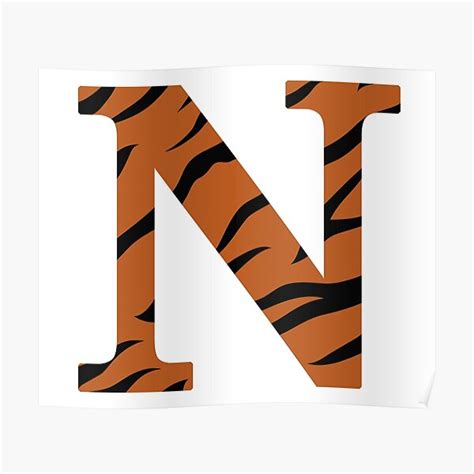 Letter N Tiger Skin Poster By Devinedesignz Redbubble