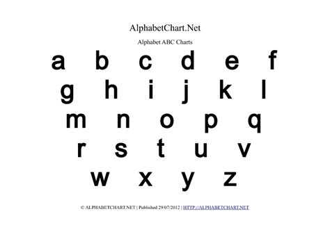They then record their answers on the worksheet provided. Lowercase Alphabet Charts in PDF ( Normal, Bold & Italic ...