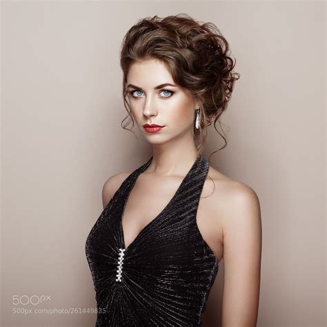 fashion portrait of beautiful woman in elegant dress by heckmannoleg fashion portrait perfect