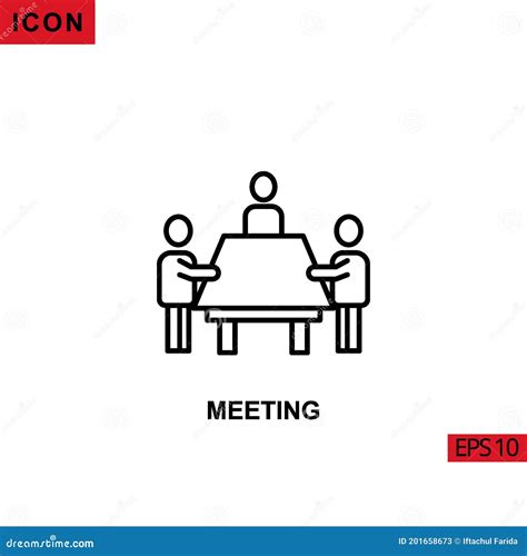 Icon Meeting Outline Line Or Linear Vector Icon Symbol Sign