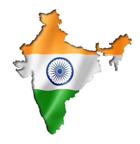 Mapa De La Bandera India Foto Premium
