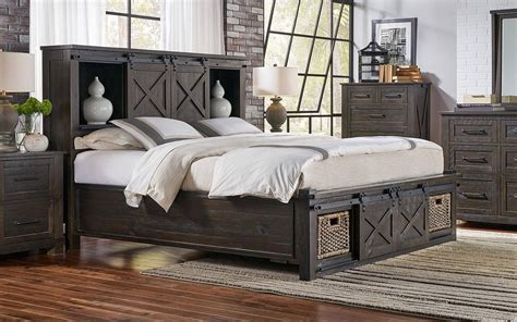 Rustic King Bedroom Set Signature Design By Ashley Naydell 4 Piece Rustic Gray King Bedroom