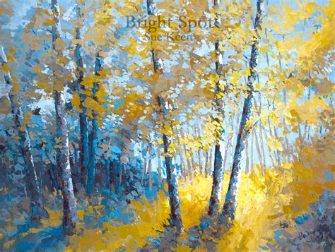 Fall Birch Trees Acrylic Painting On Canvas Lake Effect Gallery