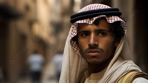 伝統的なアラブの格好をした男性が通りに立っている アラブの絵背景画像素材無料ダウンロード pngtree