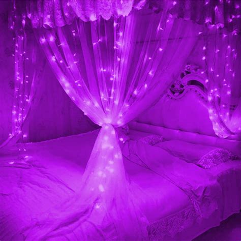 Purple Curtain Led Lights Curtain Lights Tapestry Girls