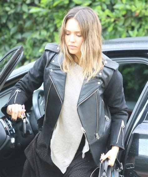Jessica Alba In Leather Jacket Out In Beverly Hills 01 18 20162