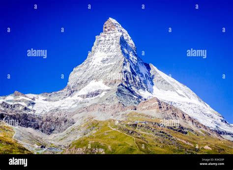 Zermatt Switzerland East And North Faces Of The Matterhorn Summertime