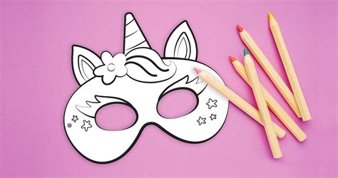 Printable Color Your Own Unicorn Mask Kit Diy Activity Great Etsy