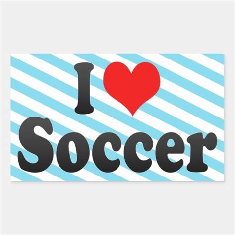I Love Soccer Rectangular Sticker