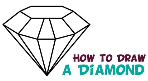 How To Draw A Diamond Easy Step By Step Drawing Tutorial For Kids