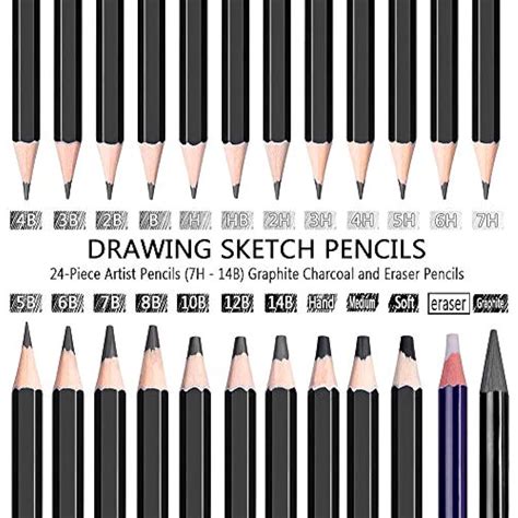 Professional Drawing Sketching Pencil Set 24 Pieces Art Graphite