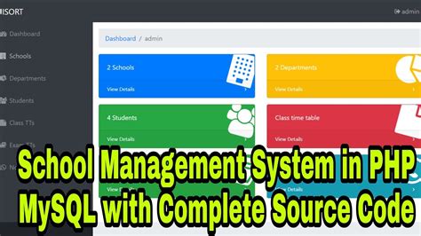 School Management System In Php Mysql With Complete Source Code Youtube