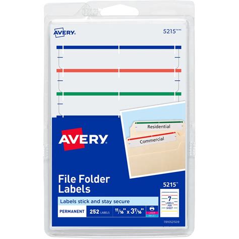 Avery 5215 Print Or Write File Folder Labels Assorted Bar Colors