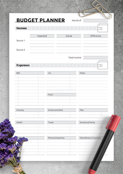 Easy Printable Monthly Budget Template Printable Templates