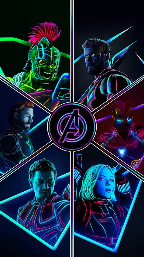 Download Avengers Neon Wallpaper 4k Wallpapertip