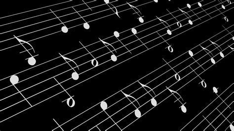 White Music Notes Black Background