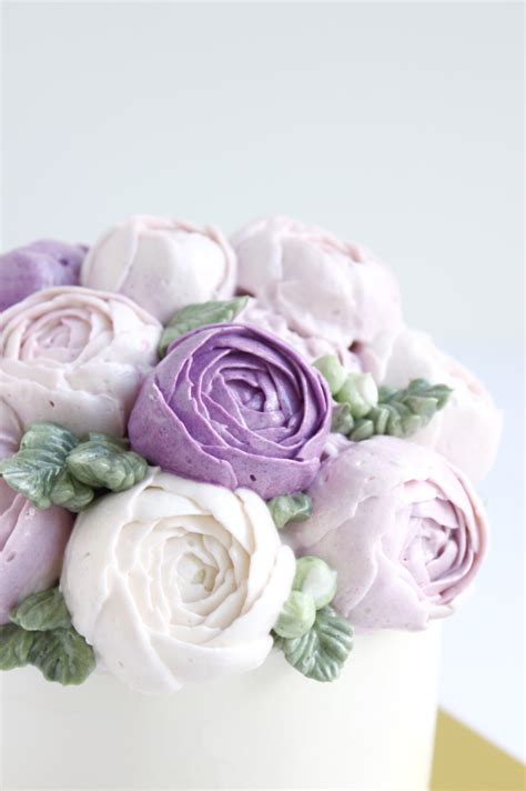Bouquet Of Purple Buttercream Flowers — Eat Cake Be Merry Custom
