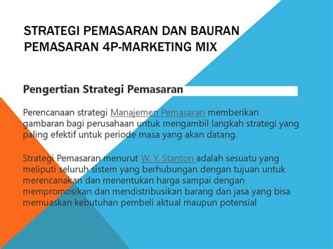 Strategi Pemasaran Dan Bauran Pemasaran 4p Marketing Mix By Ferry