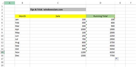 สูตรการรวมยอดขายในแต่ละเดือน Microsoft Excel Windowssiam