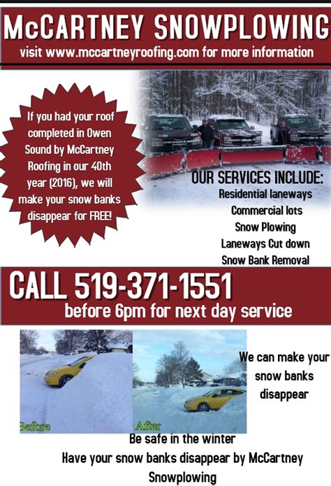 Snow Removal Mccartney Roofing