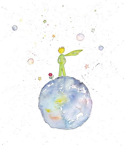 The Little Prince Art Le Petit Prince Et Rose The Prince And Etsy