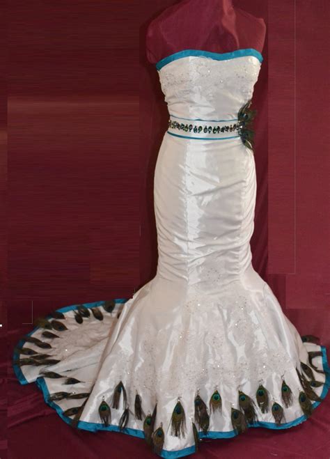 peacock inspired wedding dress