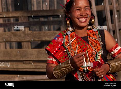 Konyak Woman In Traditional Dress Shiyong Mon District Nagaland