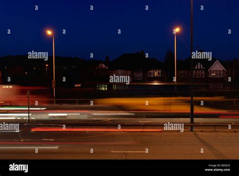 Road Traffic On The A40 At Night London Uk Stock Photo Alamy