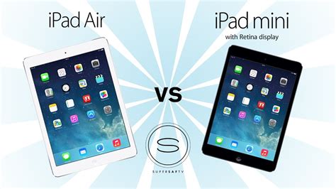 But as you drill down to the individual models, you'll find plenty of variety in specs, features and price. iPad Air vs iPad Mini 2 (Retina) - YouTube