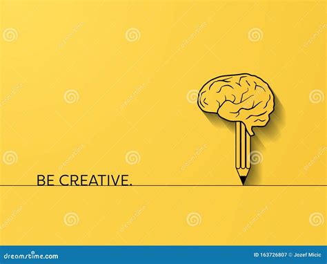 Business Creativity And Brainstorming Vector Concept With Brain And Pencil Symbol Creative
