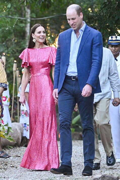 Kate Middleton Debuts Her First Glam Tour Look In Hot Pink Gown In Belize Duchess Of Cambridge
