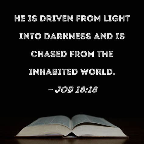 Job 18 18 He Is Driven From Light Into Darkness And Is Chased From The Inhabited World