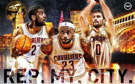 LeBron James With Kevin Love Kyrie Irving Cleveland Cavaliers