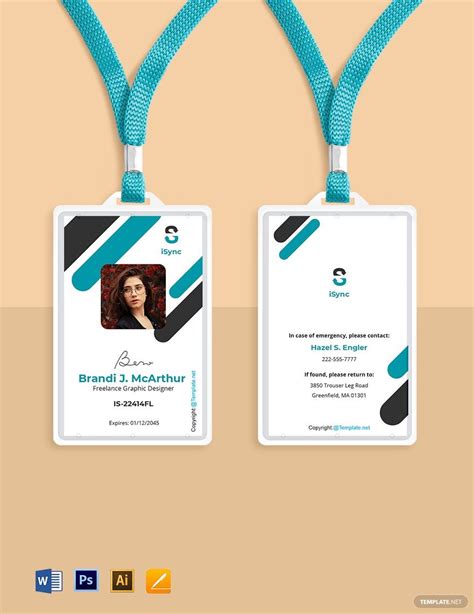 Vertical Id Card Template Free Download Comedyose