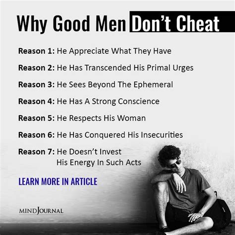 Reasons Why Good Men Don T Cheat On Their Partners Good Man Quotes Emotional Cheating