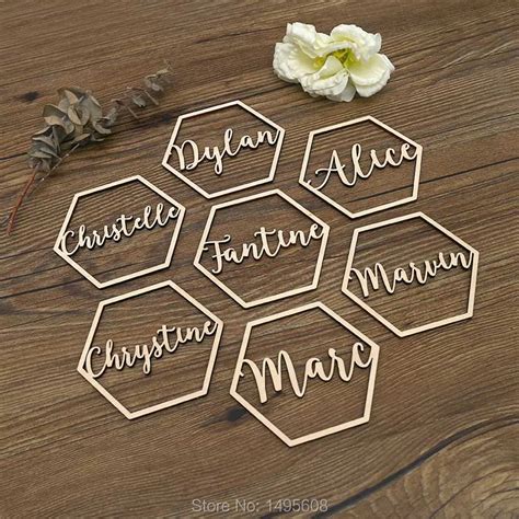 Wooden Laser Cut Names Wedding Place Cards Name Place Settings Wooden