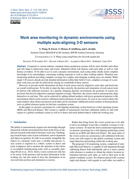 Pdf Work Area Monitoring In Dynamic Environments Using