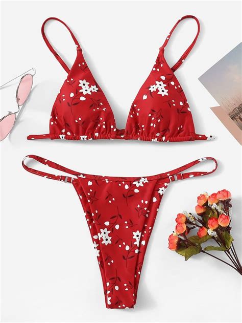 Ditsy Floral Top With High Leg Bikini Set Bikinis High Leg Bikini Bikini Set