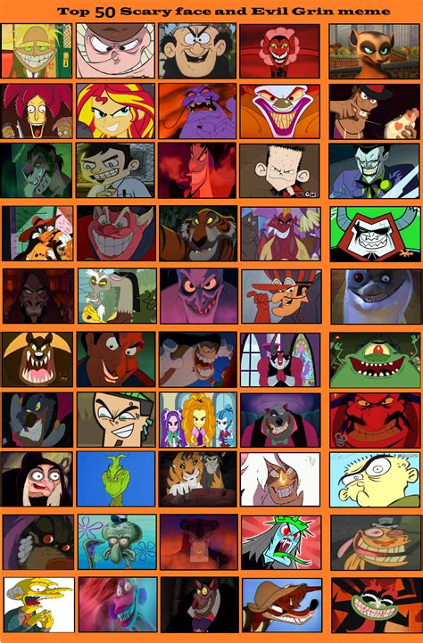 My Top 50 Scary Faces And Evil Grins By Bart Toons On Deviantart