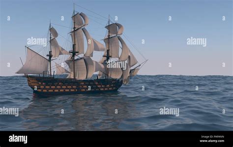 3d Rendering Of The Ship In The Ocean Stock Photo Alamy