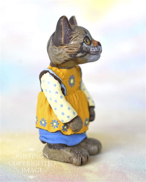 Geraldine Miniature Tabby Maine Coon Cat Art Doll Handmade Original One Of A Kind Kitten By