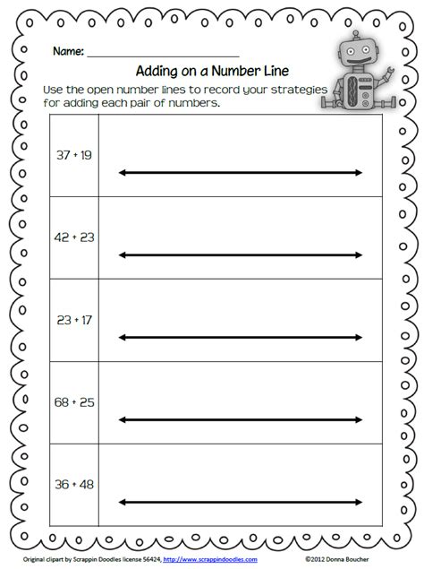 Number Line Worksheet 1st Grade