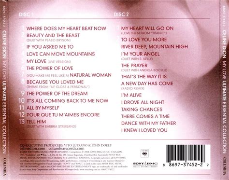 Caratulas De Cds Mi Colección Celine Dion My Love
