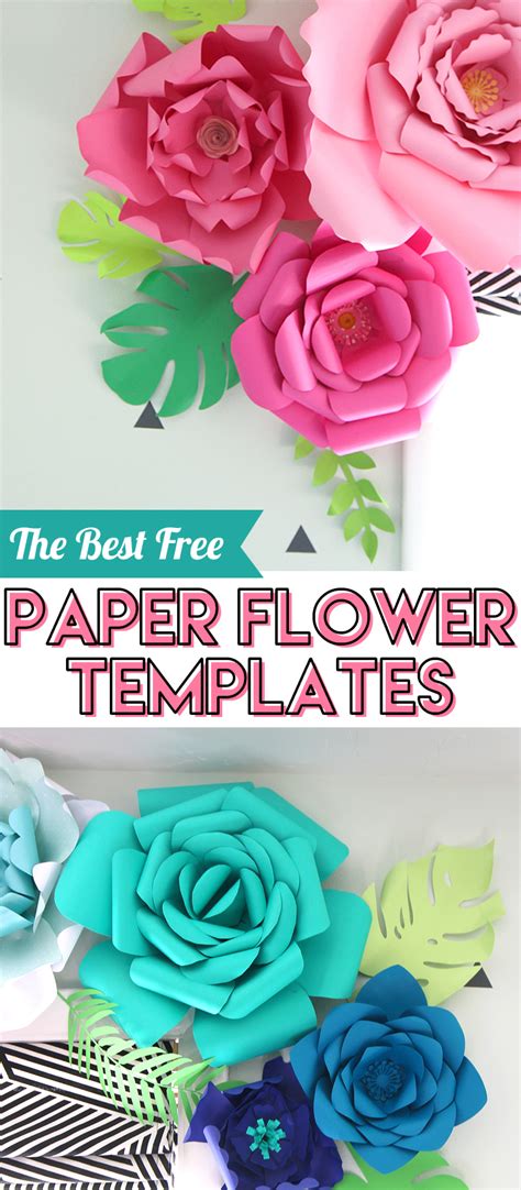 Extra large arielle style and leaf paper flower pdf printable templates. Best Free Paper Flower Templates - The Craft Patch